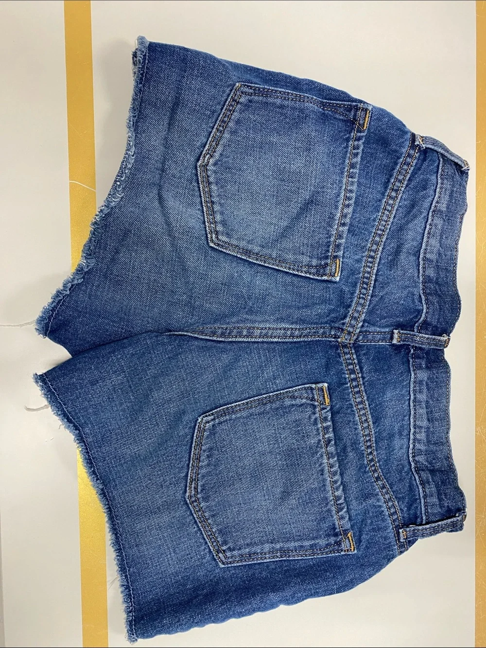 Girls' Blue Denim Shorts with Multicolor Button Accents